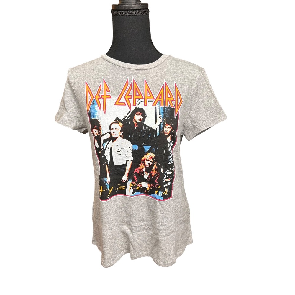 Junkfood Def Leppard Rock Band Graphic T Shirt Grey Size‎ Medium